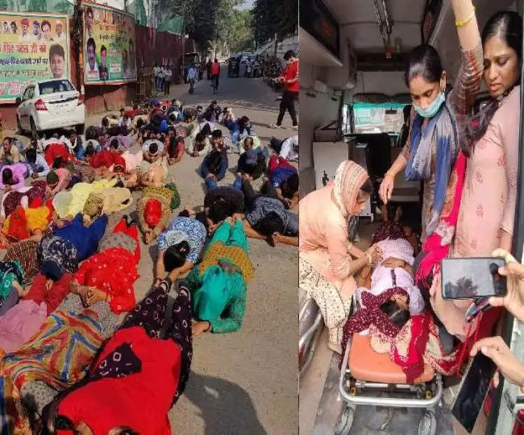 UP : कांग्रेस मुख्यालय के बाहर अनशन पर डटे राजस्थान के बेरोजगार युवा, बोलें - वार्ता करें अशोक गहलोत