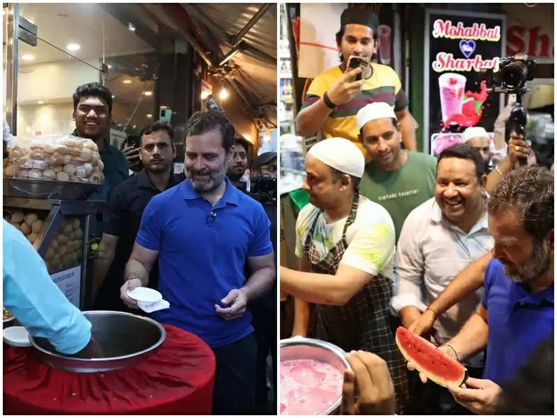 राहुल गांधी ने बंगाली मार्केट में खाए गोलगप्पे, पुरानी दिल्ली पहुंचकर पिया 'मोहब्बत का शरबत